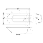 1500mm x 700mm Single Ended Acrylic Bath