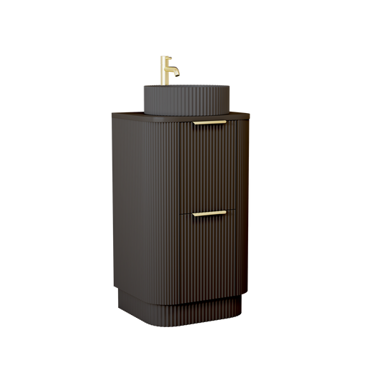 500 Fluted Vanity Unit with matching  Basin  Black Matt Colour