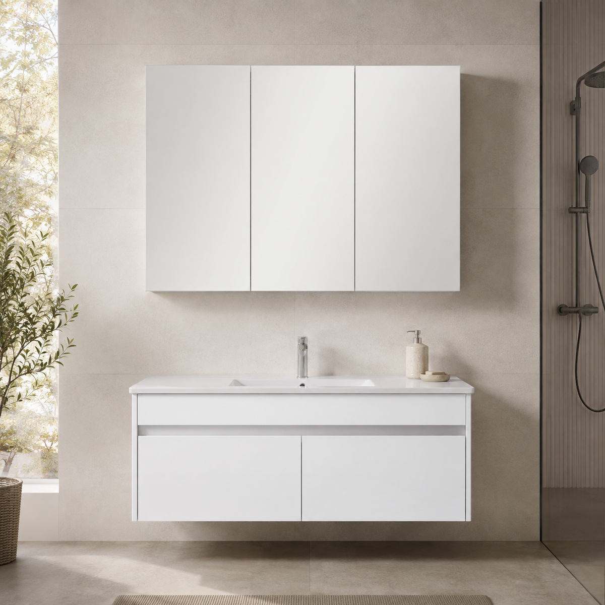 1200mm Mirror Cabinet Storage