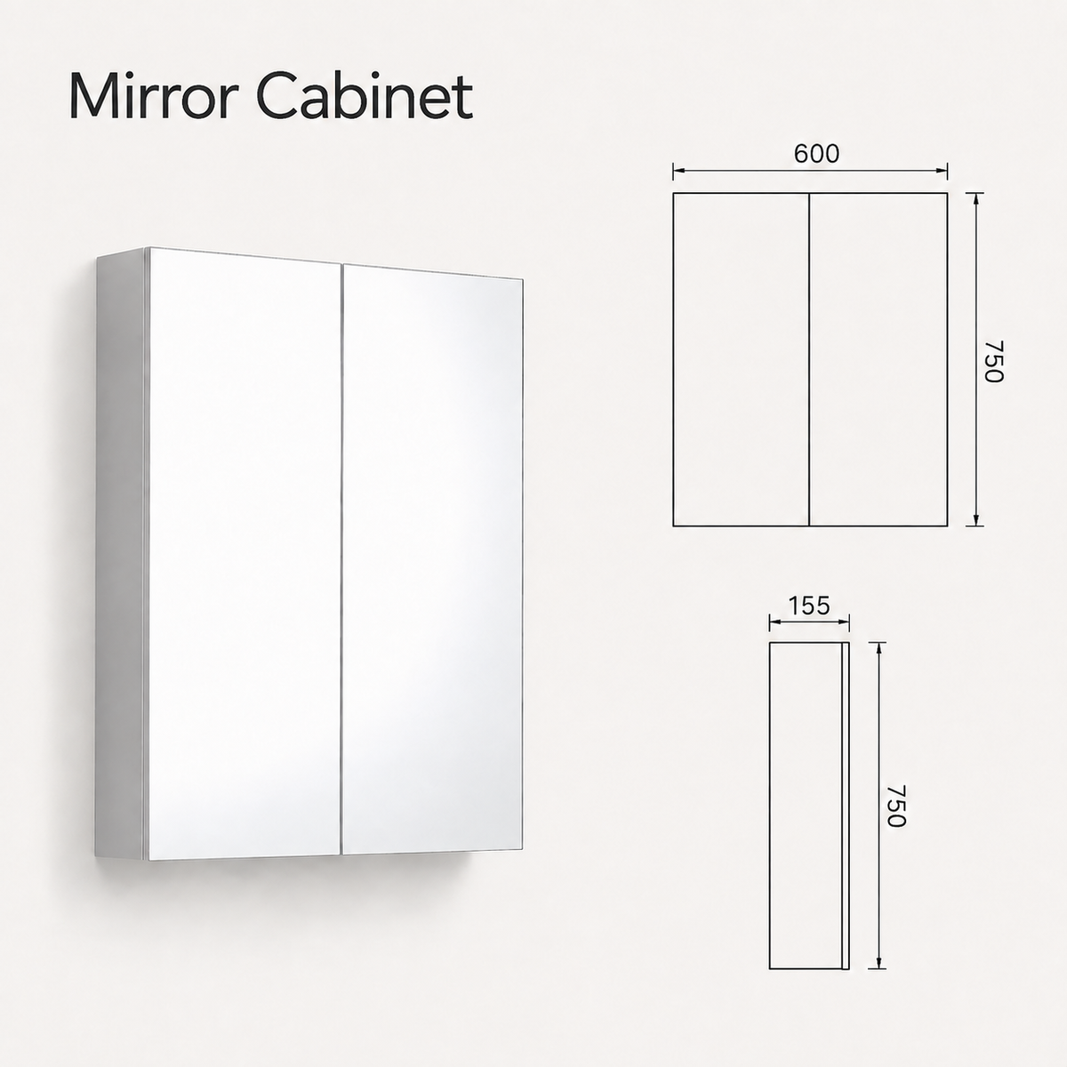 600mm Mirror Cabinet