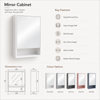 600mm Mirror Cabinet with Open Shelf