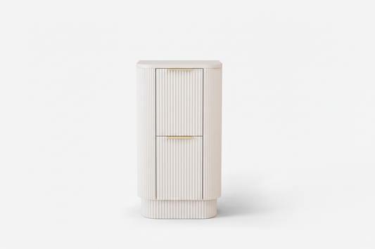 500mm Curved Fluted Floor Unit with worktop no Basin