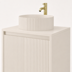 600mm Fluted Single-Door Floor Standing Vanity Unit with Countertop Basin