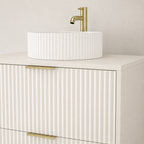 750mm Rectangular Fluted Floor Standing Vanity Unit with Countertop Basin