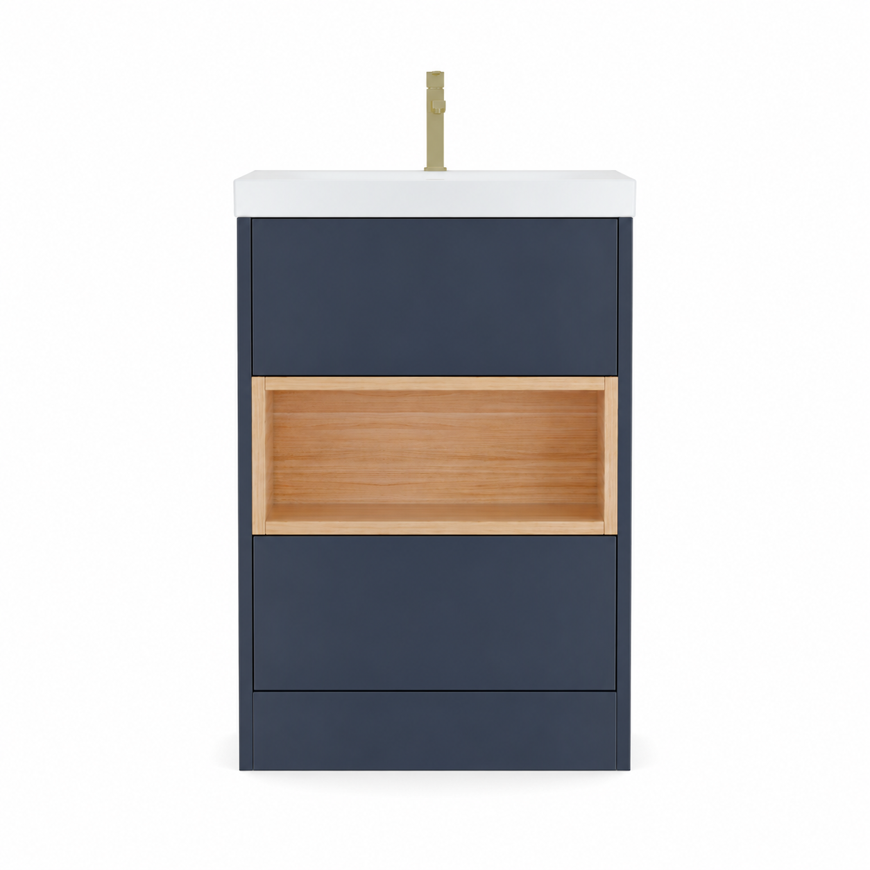 600mm Floor Standing Vanity Unit with Basin and Open Shelf