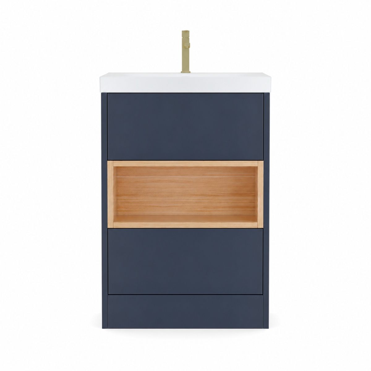 600mm Floor Standing Vanity Unit with Basin and Open Shelf