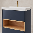 600mm Floor Standing Vanity Unit with Basin and Open Shelf