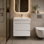 600mm Two-Drawer Wall-Hung Vanity Unit with Ceramic Basin