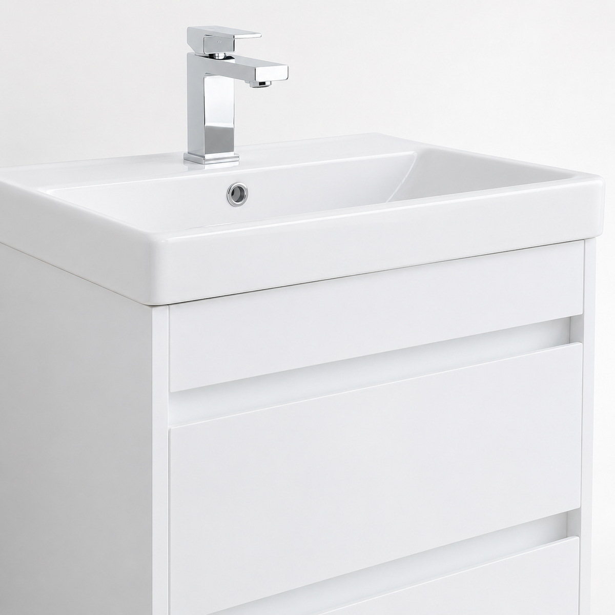 600mm Two-Drawer Wall-Hung Vanity Unit with Ceramic Basin