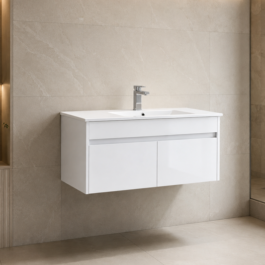 900mm Wall-Hung Vanity Unit with Ceramic Basin