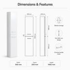 300mm Slim Wall Hung Tall Bathroom Cabinet