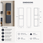 300mm Wall Hung Tall Cabinet with Open Shelf