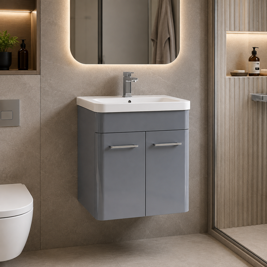 500mm Wall-Hung Vanity Unit with Curved-edge Ceramic Basin