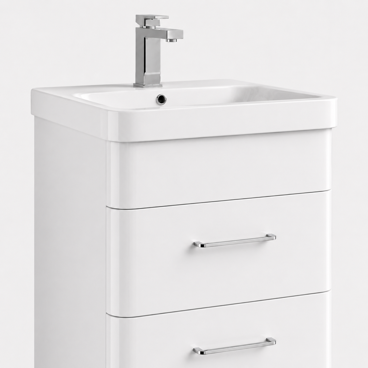 500mm Two-Drawer Wall-Hung Vanity Unit with Ceramic Basin