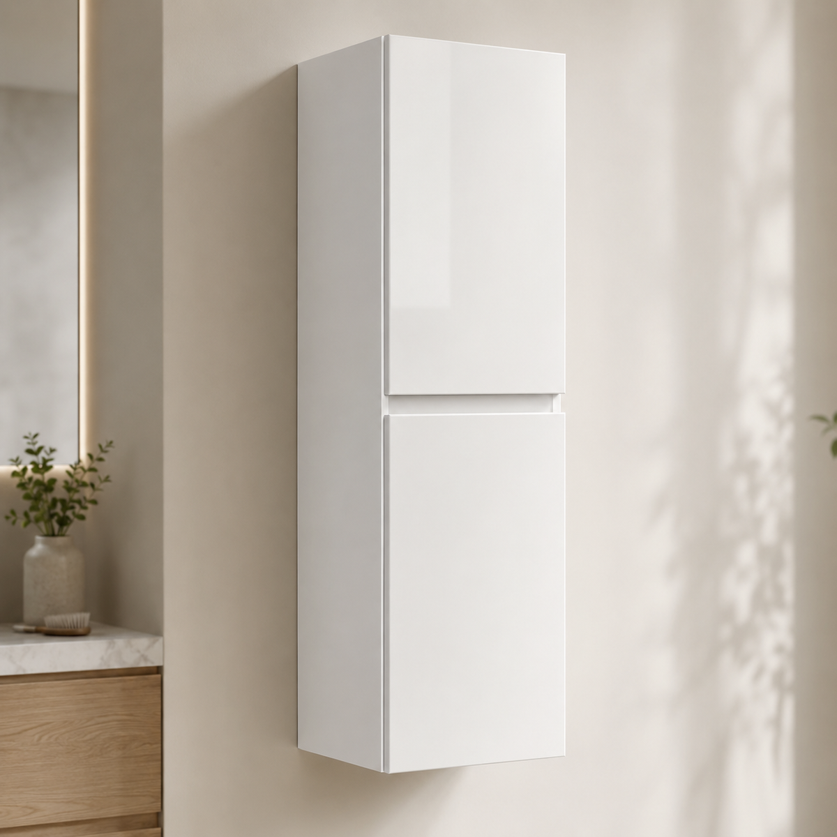 300mm Wall-Hung Tall Bathroom Storage Cabinet