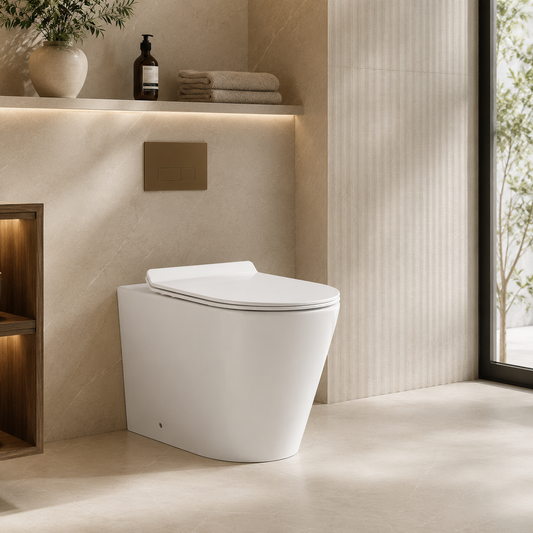 102R Round Rimless Back-to-Wall Toilet with Soft-Close Seat