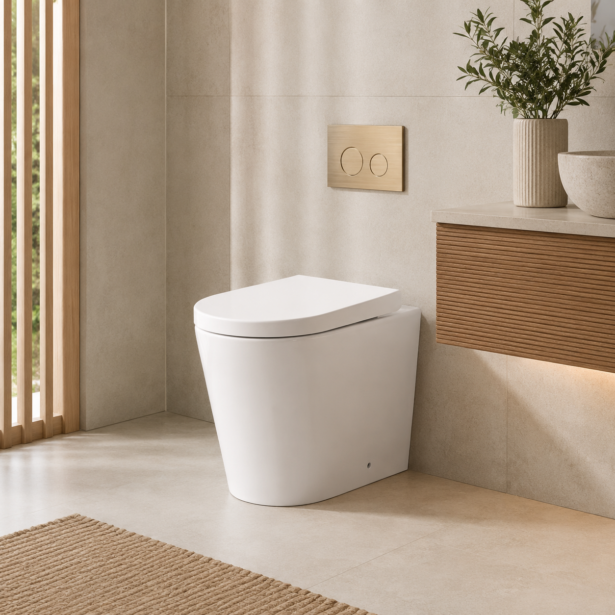 102S Round Short-Projection Back-to-Wall Toilet with Soft-Close Seat