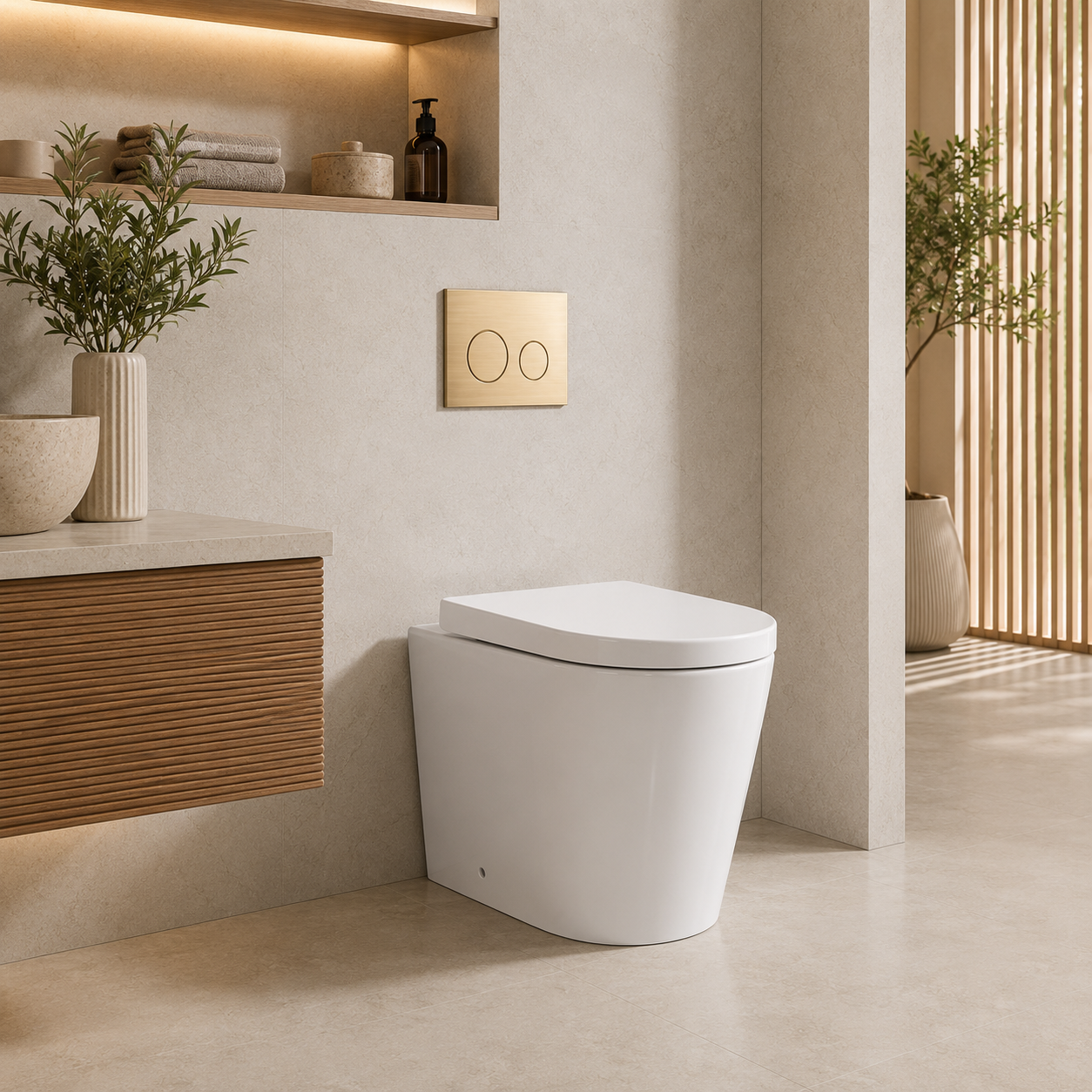 102S Round Short-Projection Back-to-Wall Toilet with Soft-Close Seat
