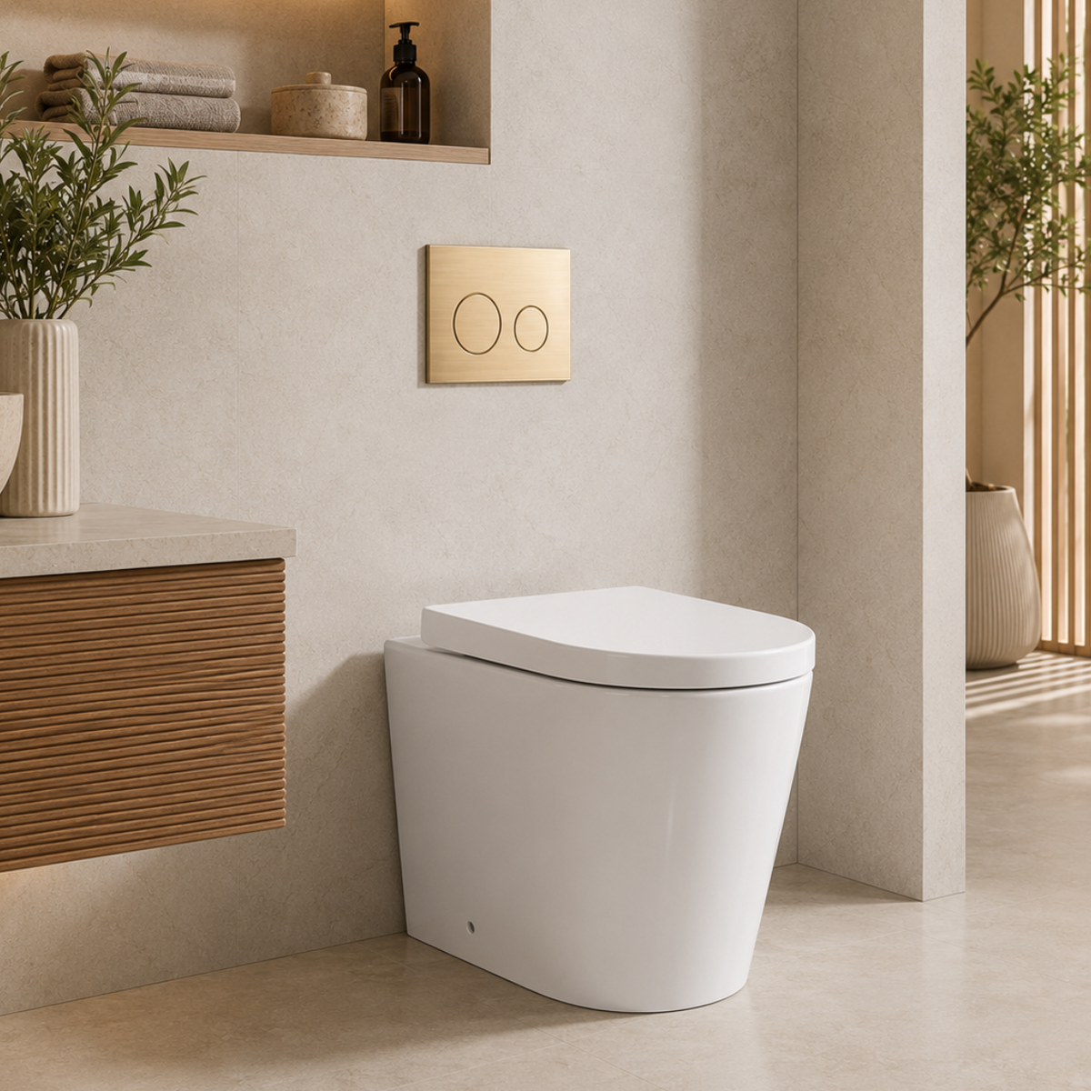 Round Short-Projection Back-to-Wall Toilet with Soft-Close Seat