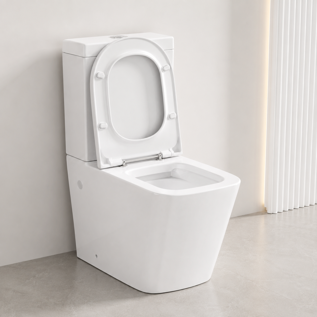 003N Square Rimless Close Coupled Toilet