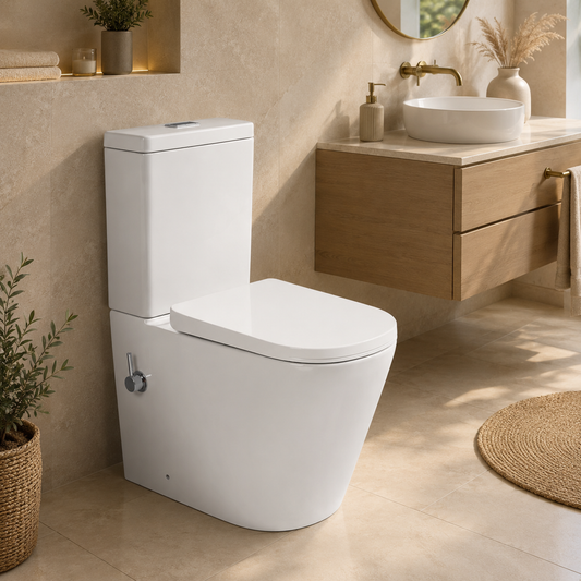 003N Square Rimless Close Coupled Bidet Toilet