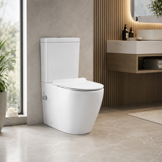 027 D-Shape Rimless Close Coupled Bidet Toilet