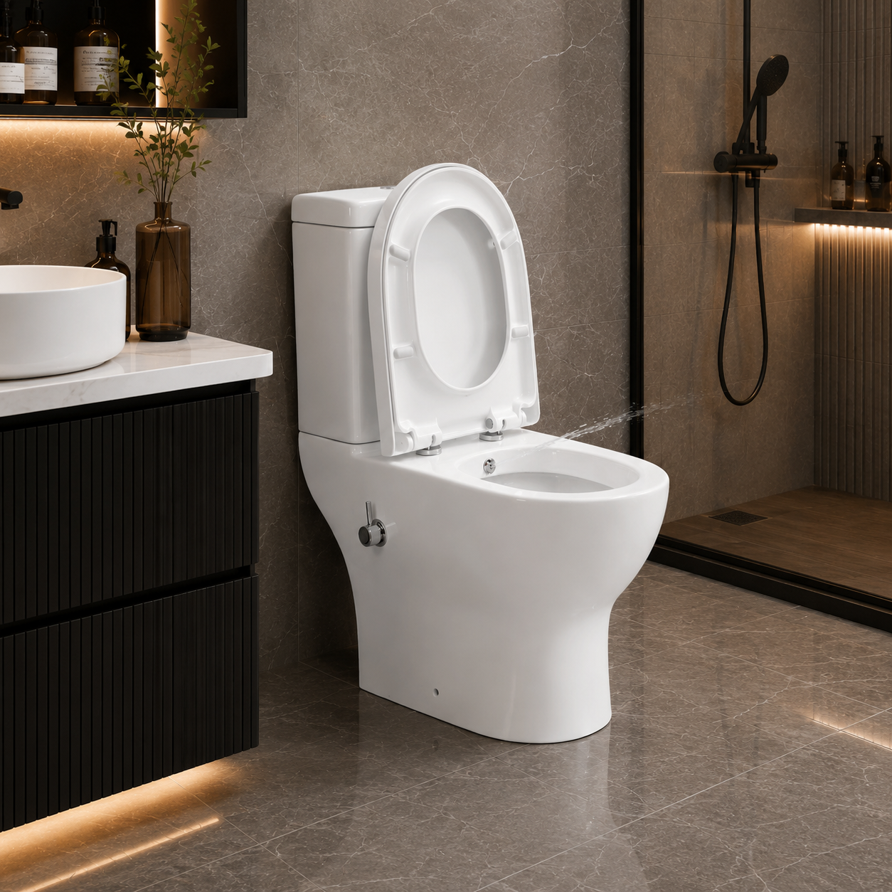 018 Round Close Coupled Bidet Toilet