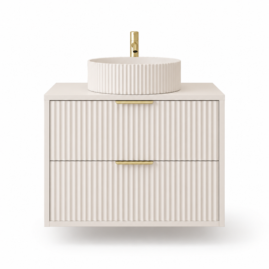 750mm Fluted Wall-Hung Vanity Unit with Worktop