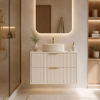 750mm Fluted Wall-Hung Vanity Unit with Worktop