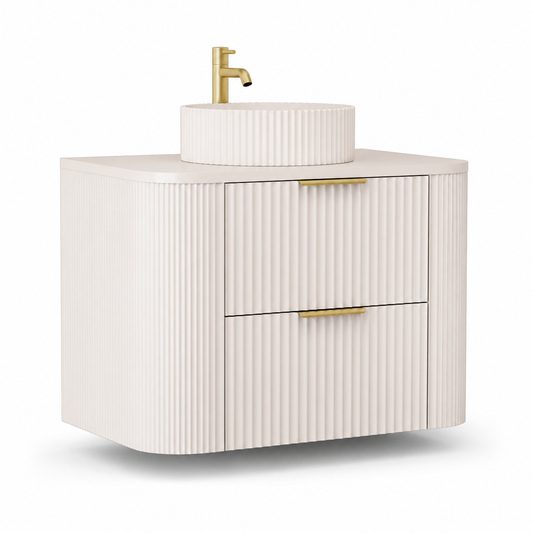 750mm Fluted Wall-Hung Vanity Unit with Worktop