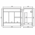 900mm Floor Standing Vanity Unit with Basin