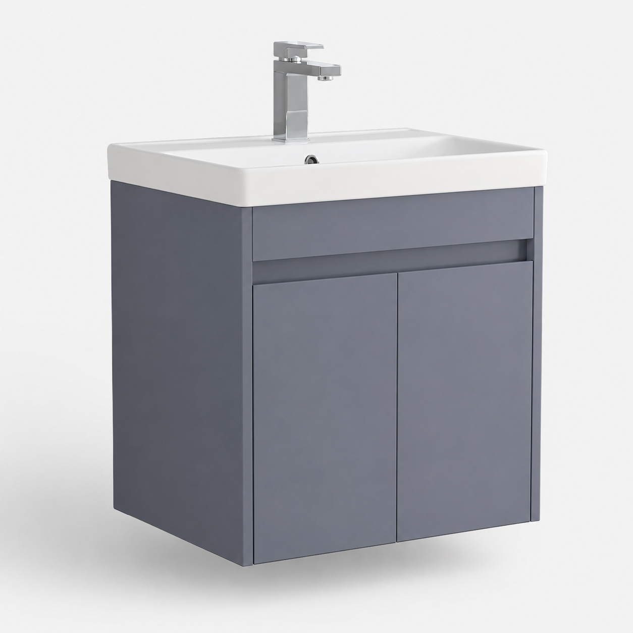 600mm Handle less Wall-Hung Vanity Unit with Ceramic Basin