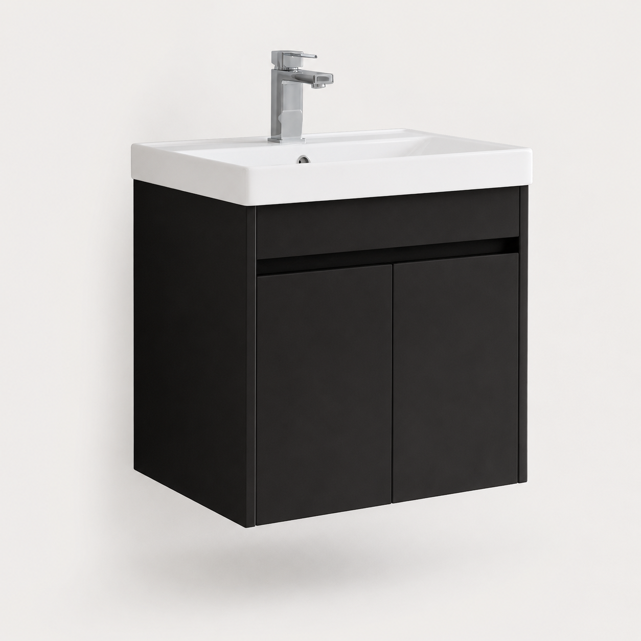 600mm Handle less Wall-Hung Vanity Unit with Ceramic Basin