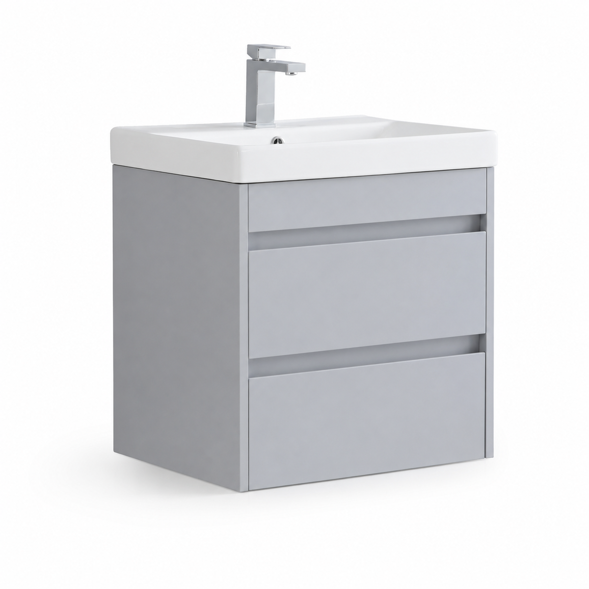 600mm Two-Drawer Wall-Hung Vanity Unit with Ceramic Basin