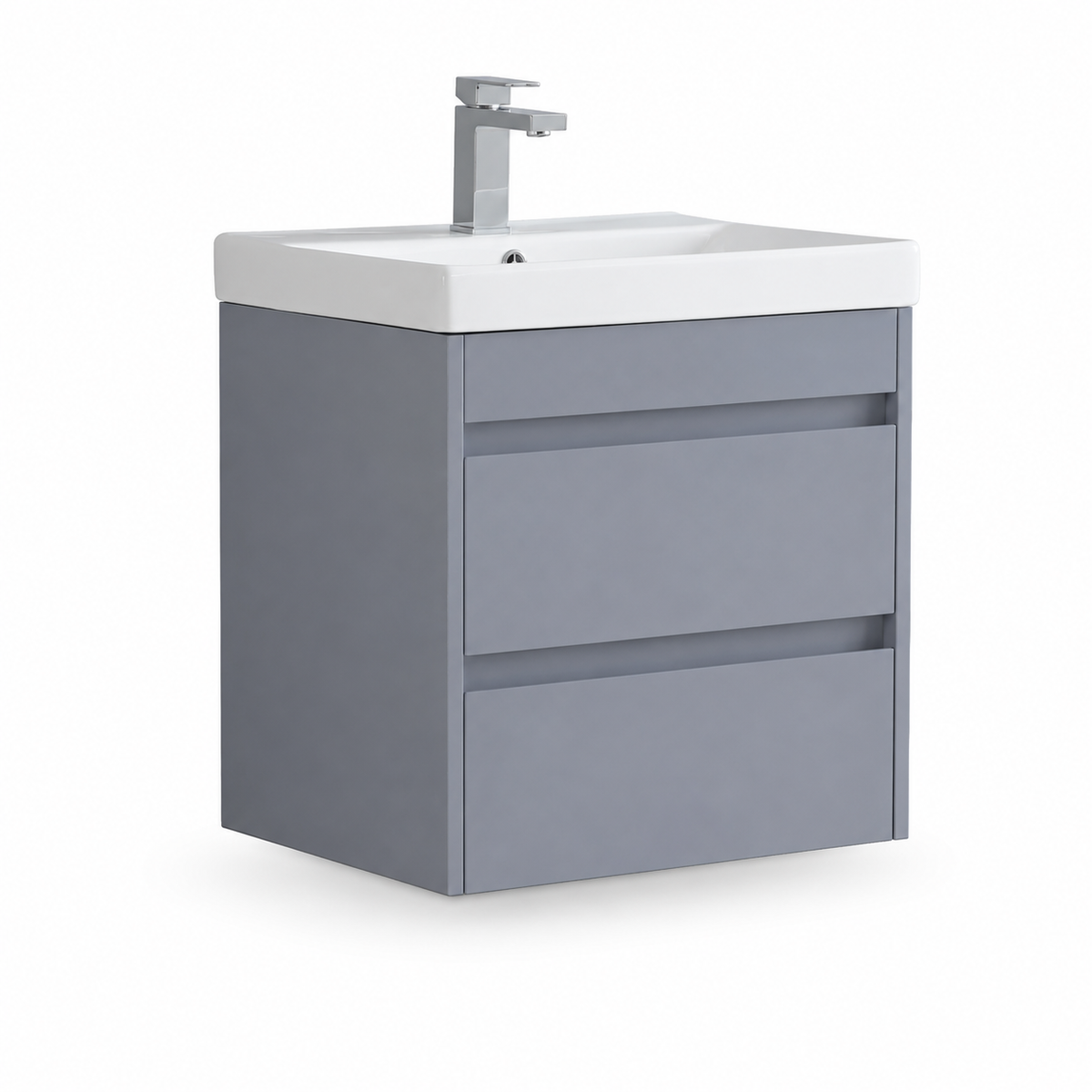 600mm Two-Drawer Wall-Hung Vanity Unit with Ceramic Basin
