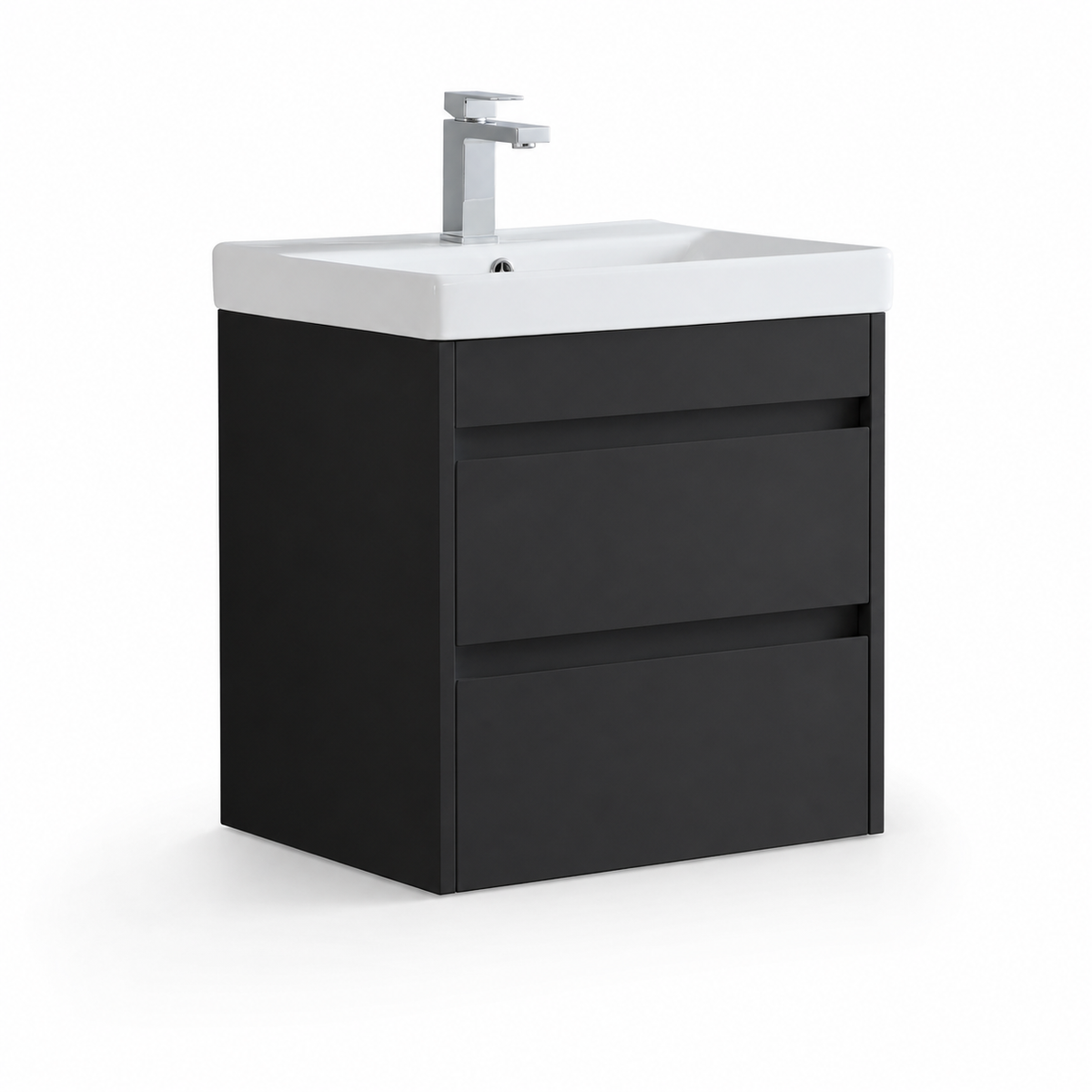600mm Two-Drawer Wall-Hung Vanity Unit with Ceramic Basin