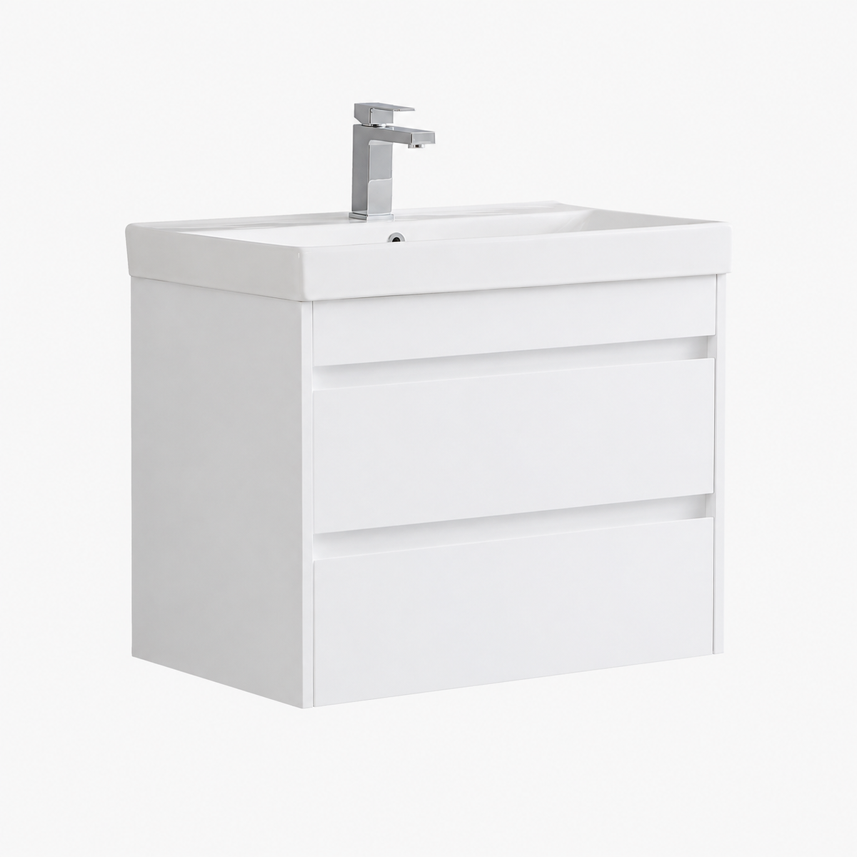750mm Two-Drawer Wall-Hung Vanity Unit with Ceramic Basin
