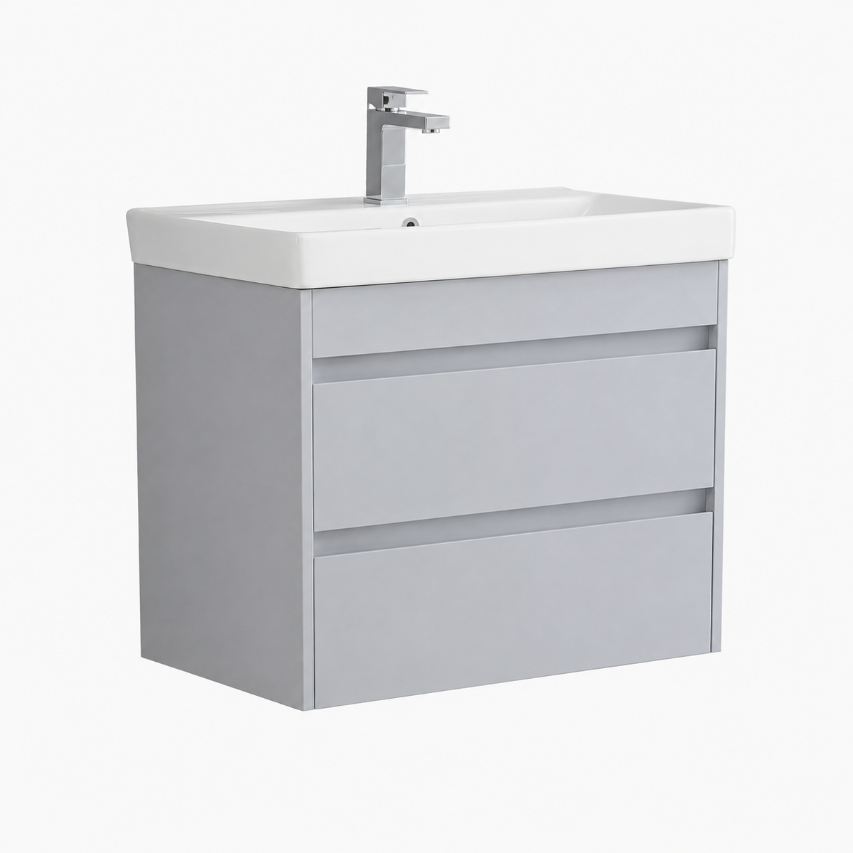 750mm Two-Drawer Wall-Hung Vanity Unit with Ceramic Basin