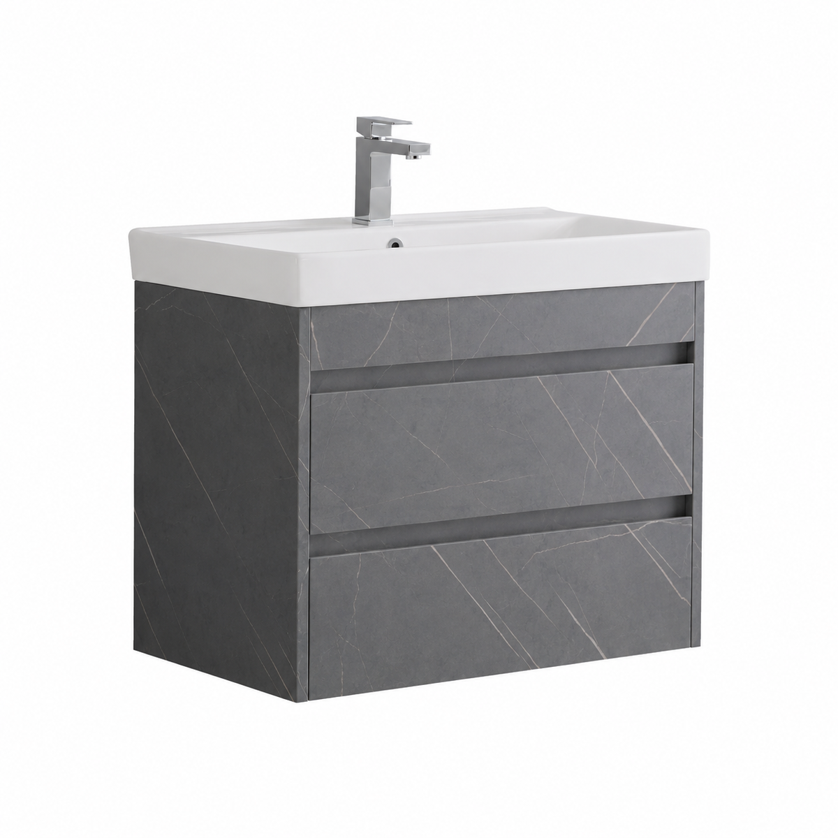 750mm Two-Drawer Wall-Hung Vanity Unit with Ceramic Basin