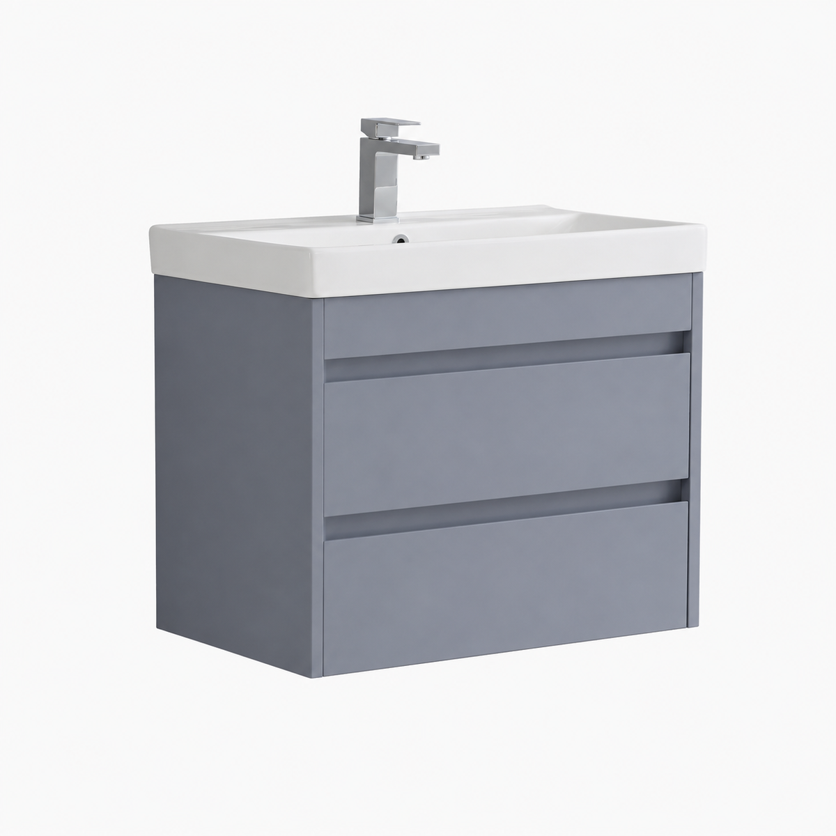750mm Two-Drawer Wall-Hung Vanity Unit with Ceramic Basin