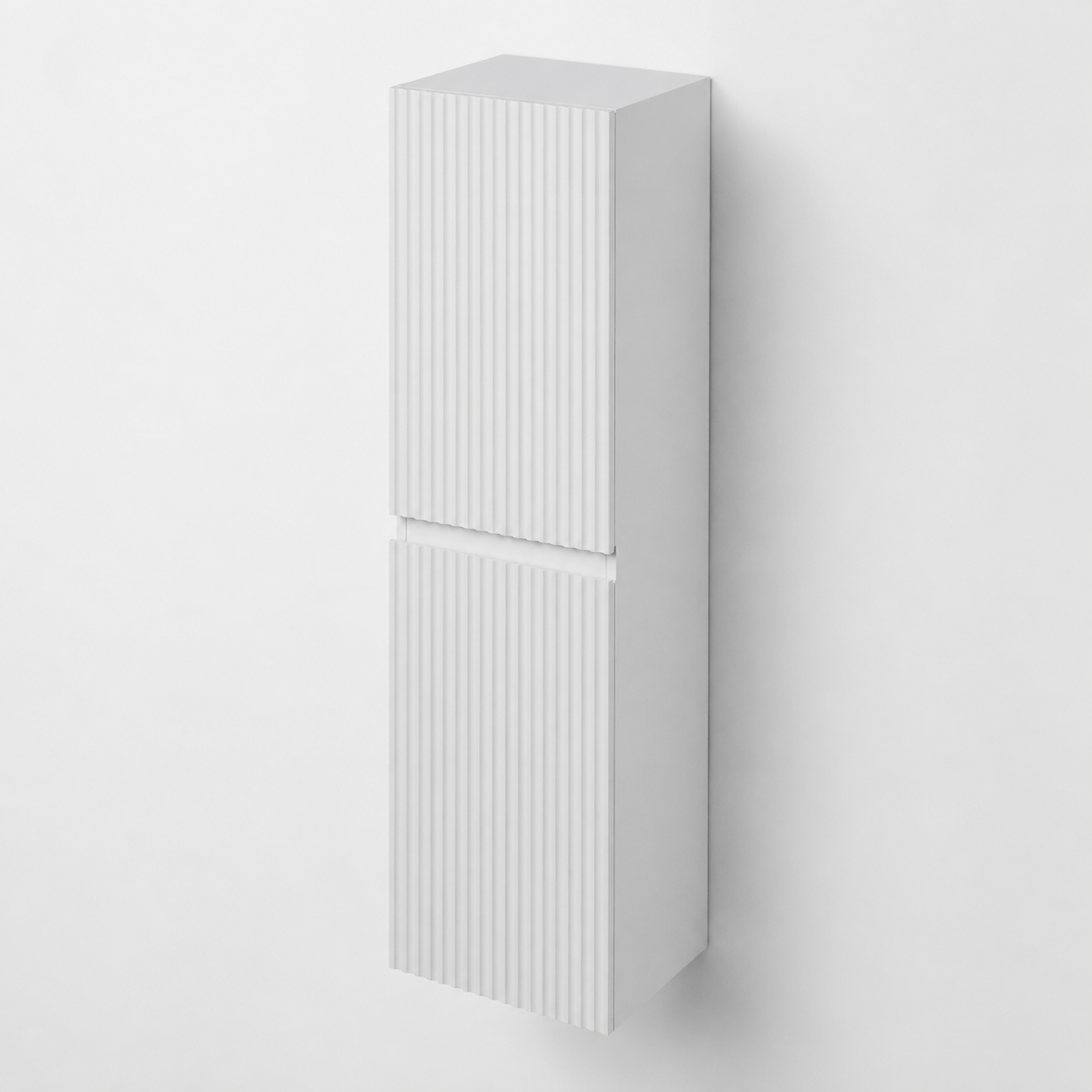 300mm Fluted Wall-Hung Tall Bathroom Storage Cabinet