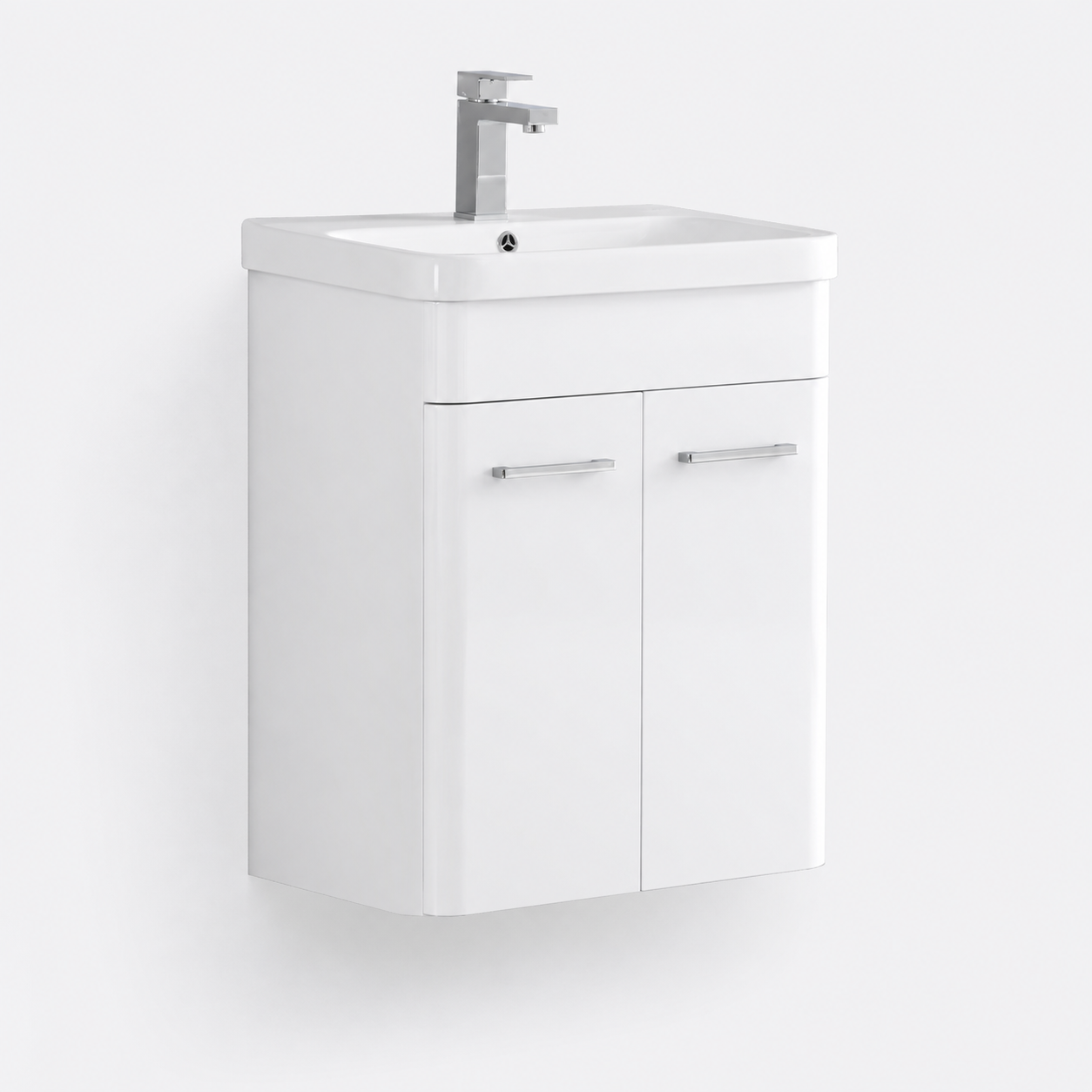 500mm Wall-Hung Vanity Unit with Curved-edge Ceramic Basin