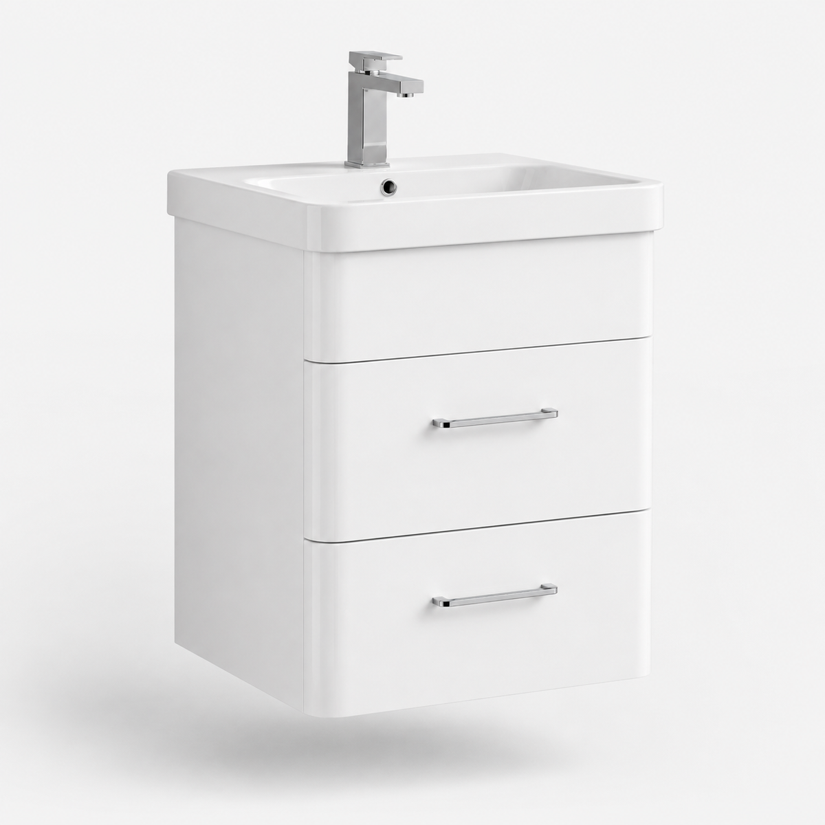 500mm Two-Drawer Wall-Hung Vanity Unit with Ceramic Basin