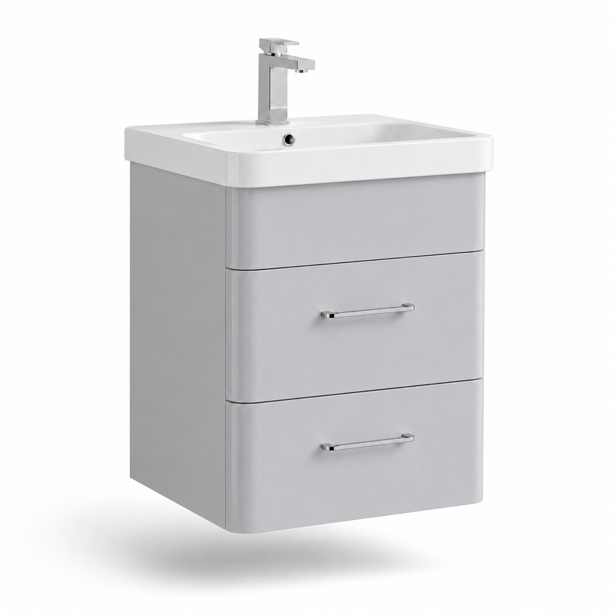 500mm Two-Drawer Wall-Hung Vanity Unit with Ceramic Basin