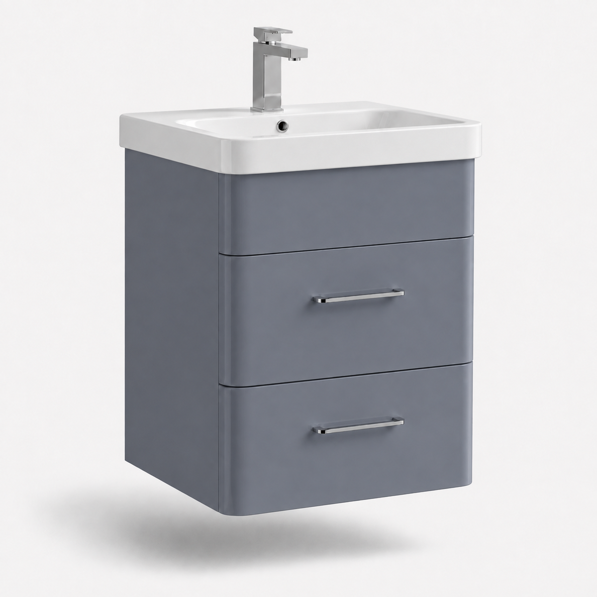 500mm Two-Drawer Wall-Hung Vanity Unit with Ceramic Basin