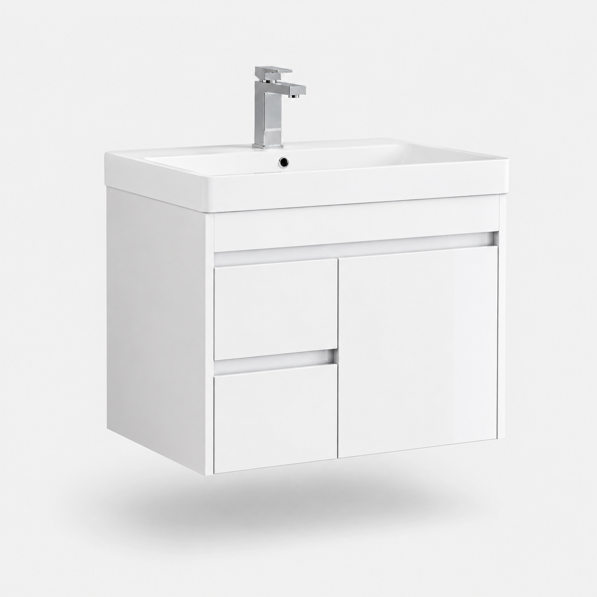 750mm Handle less Drawer Wall-Hung Vanity Unit with Ceramic Basin