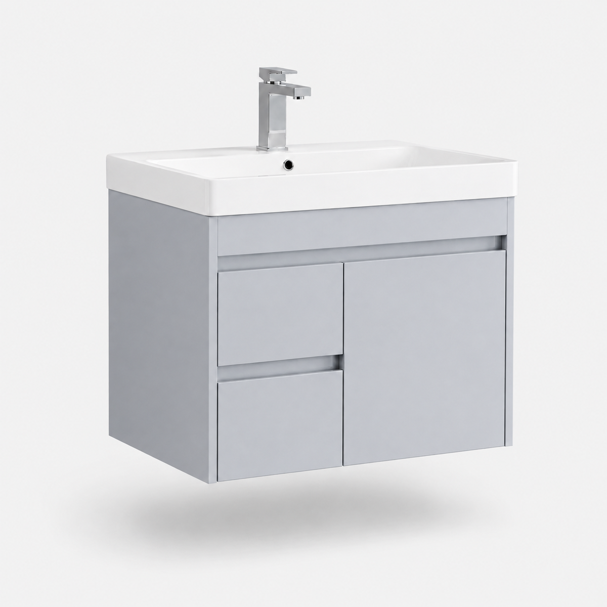 750mm Handle less Drawer Wall-Hung Vanity Unit with Ceramic Basin