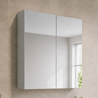600mm Bathroom Mirror Cabinet in Light Grey