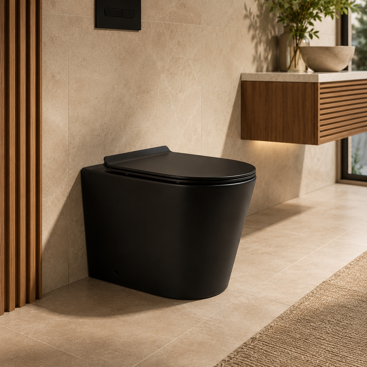 102R Round Rimless Back-to-Wall Toilet with Soft-Close Seat