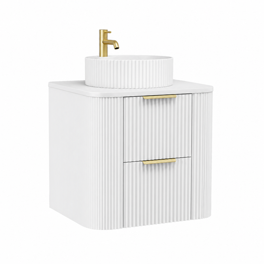600mm Fluted Wall-Hung Vanity Unit with Worktop